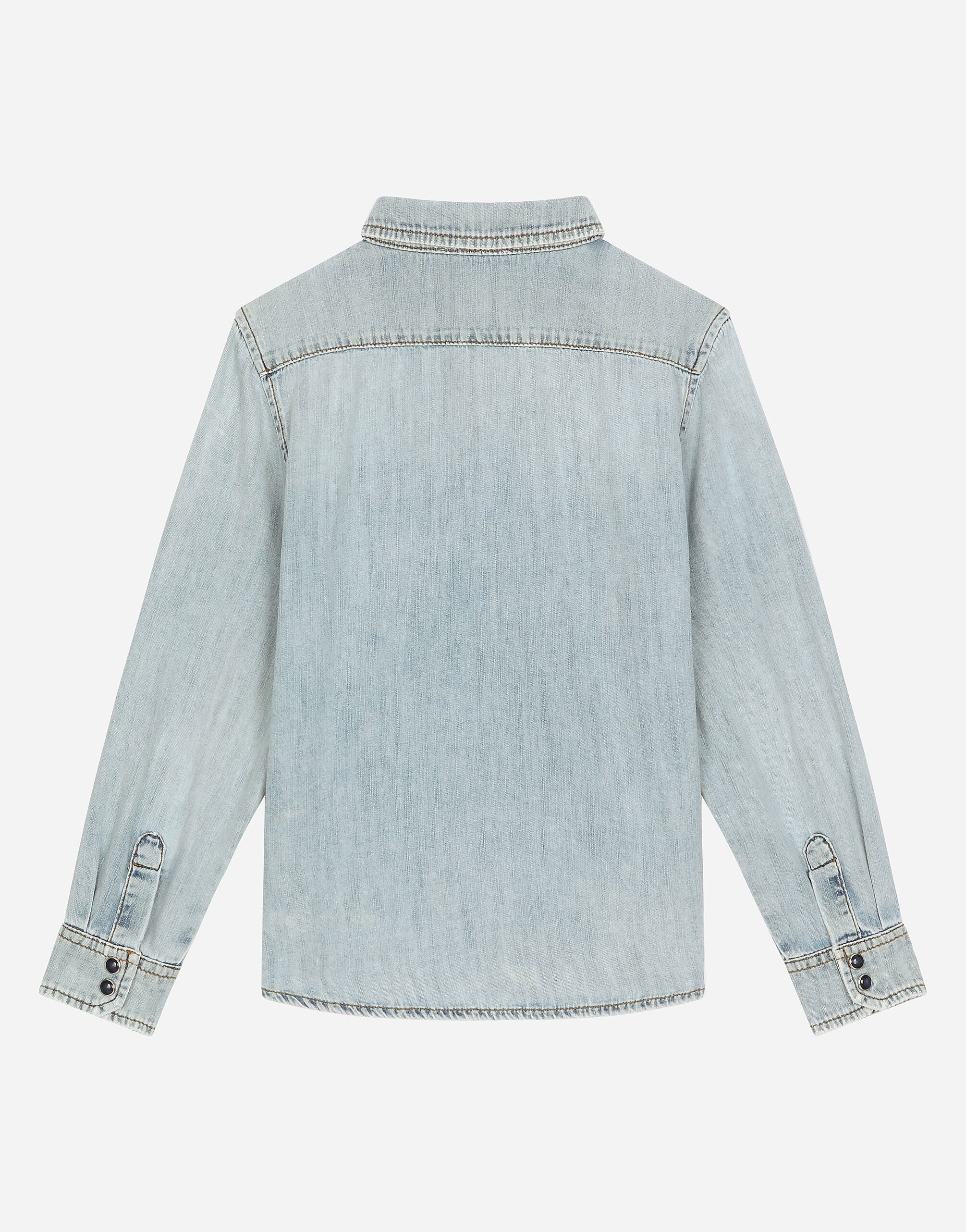 Dolce & Gabbana Kids Dziecięca koszula dżinsowa z logo DG