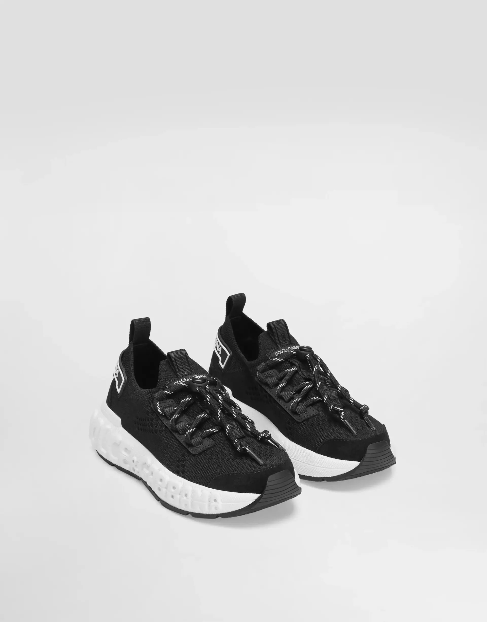 Dolce & Gabbana Kids dziecięce sneakersy z jerseyu i rozłupanej skóry cielęcej