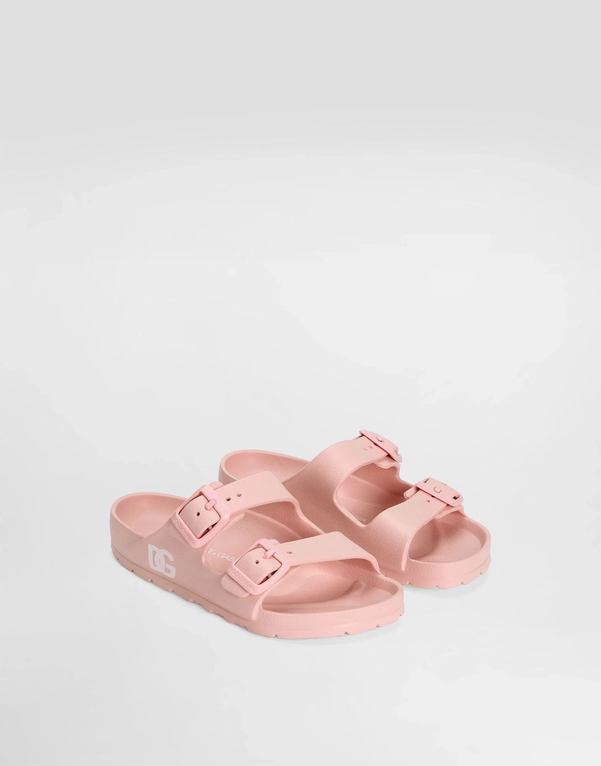 Gumowe klapki Dolce & Gabbana Kids z podwójną klamrą