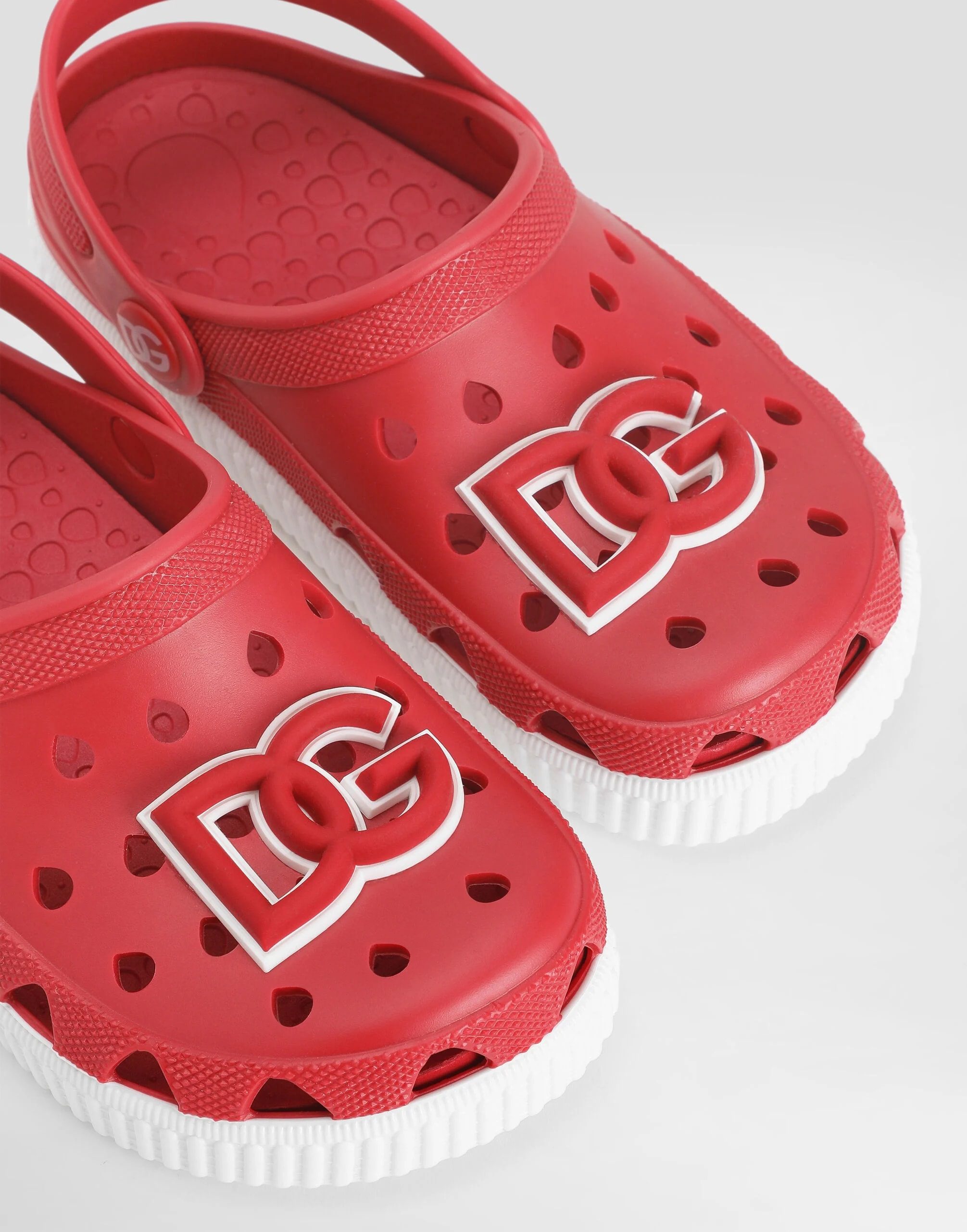 Dolce & Gabbana Kids Perforowane gumowe chodaki z logo DG