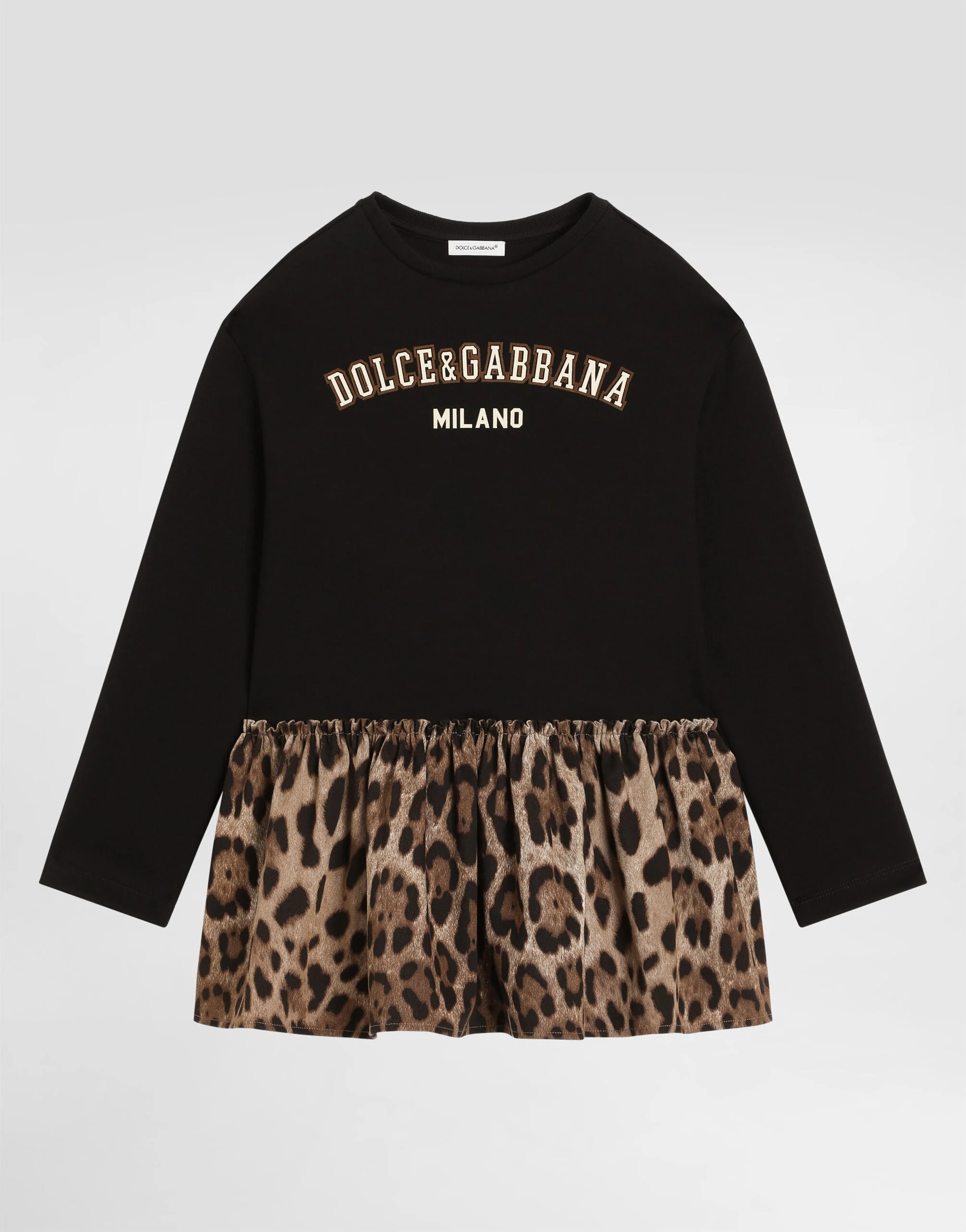 Bawełniana sukienka Dolce & Gabbana Kids z logo DG