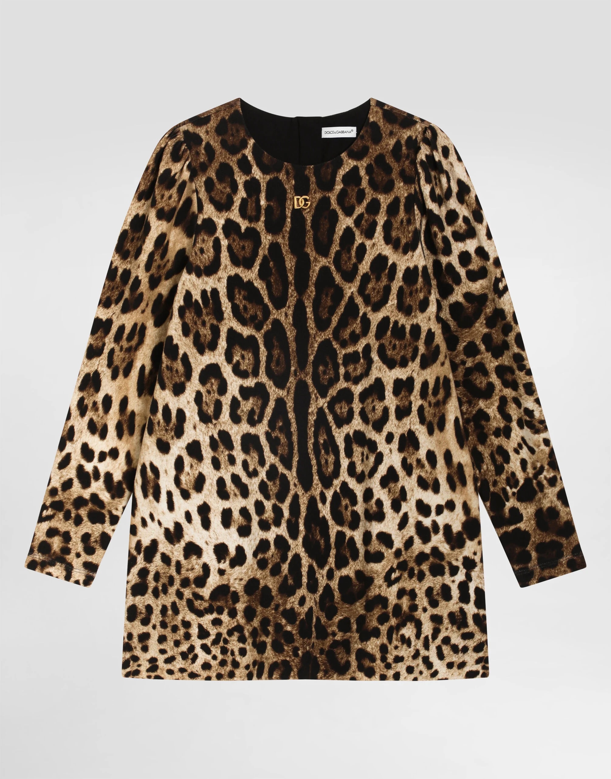 Bawełniana sukienka Dolce & Gabbana Kids w panterkę