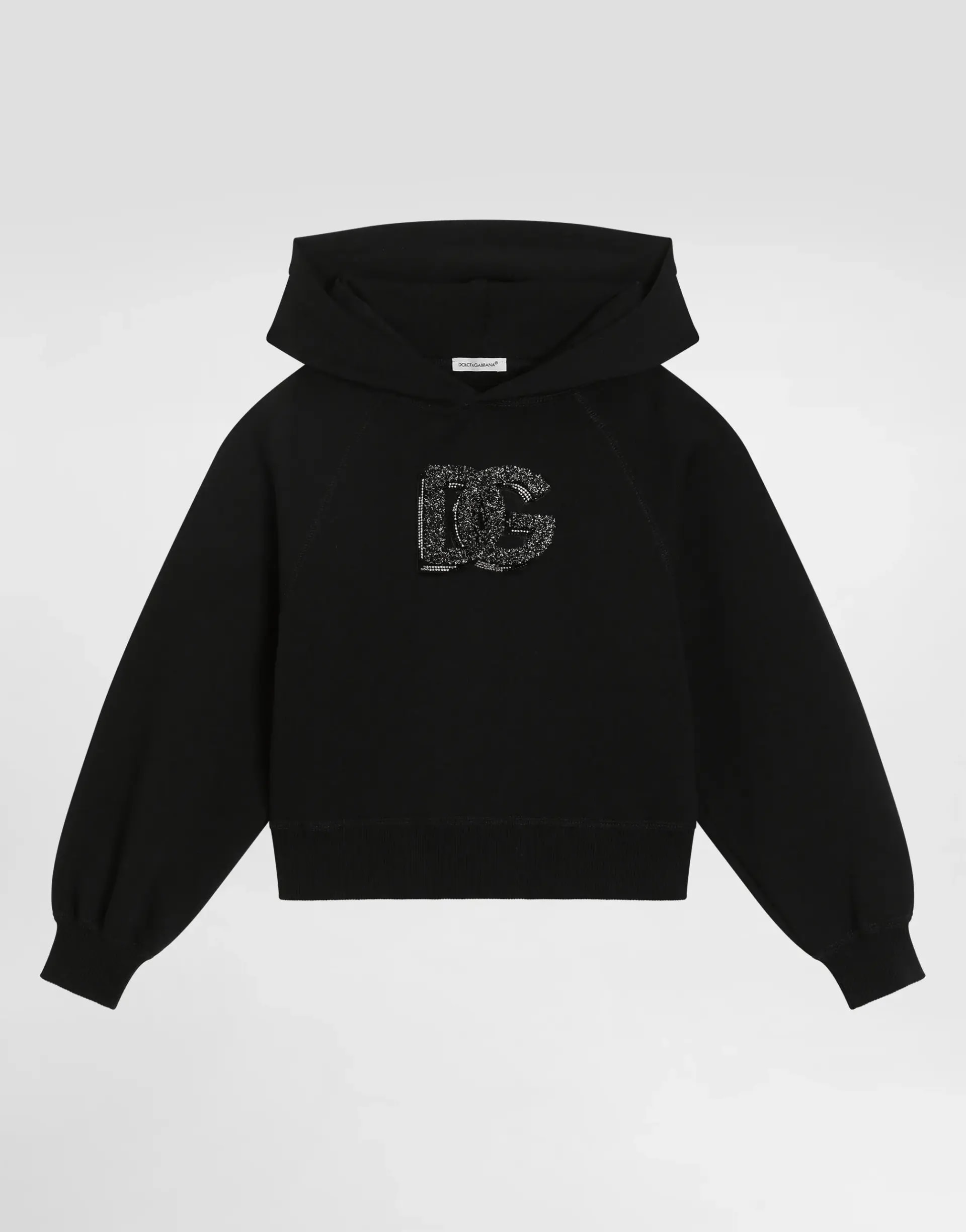 Oversizowa bluza z kapturem z logo i kryształkami od Dolce & Gabbana