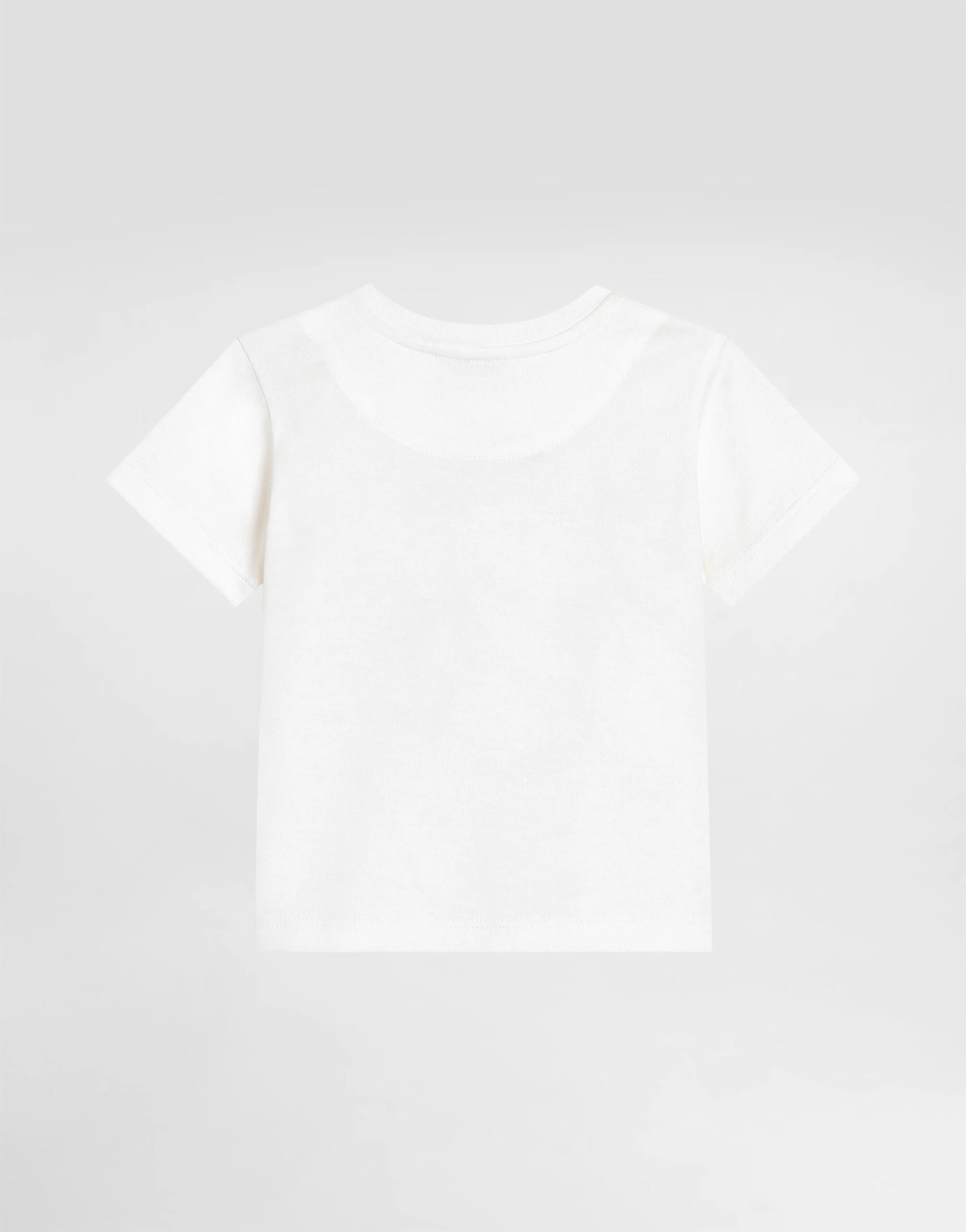 Bawełniany T-shirt Dolce & Gabbana Kids w panterkę i naszywką DG