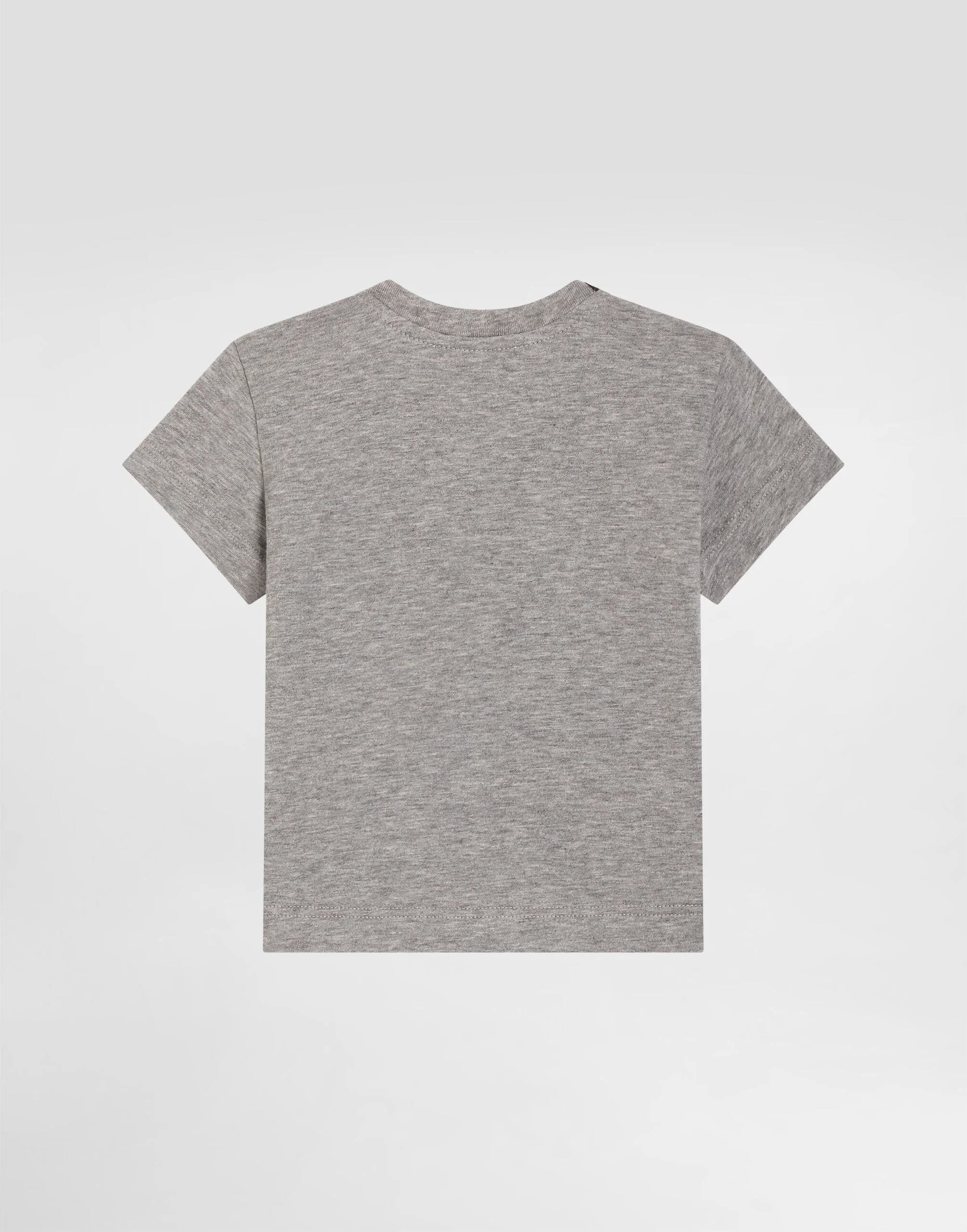 Dwukolorowy bawełniany T-shirt Dolce & Gabbana Kids z haftowanym logo DG