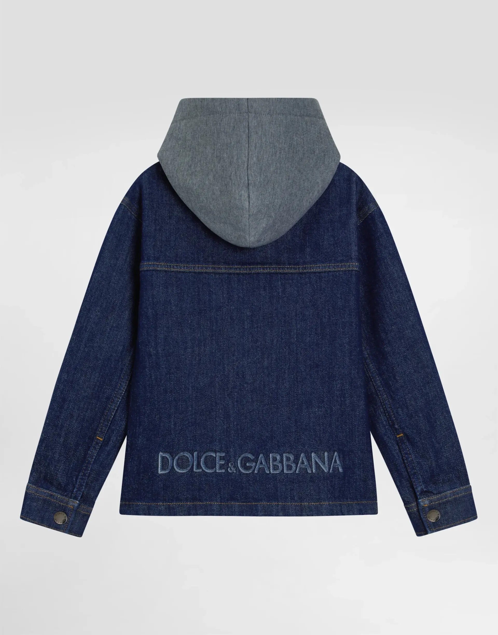 Dolce & Gabbana Kids Kurtka jeansowa z wypukłym haftem