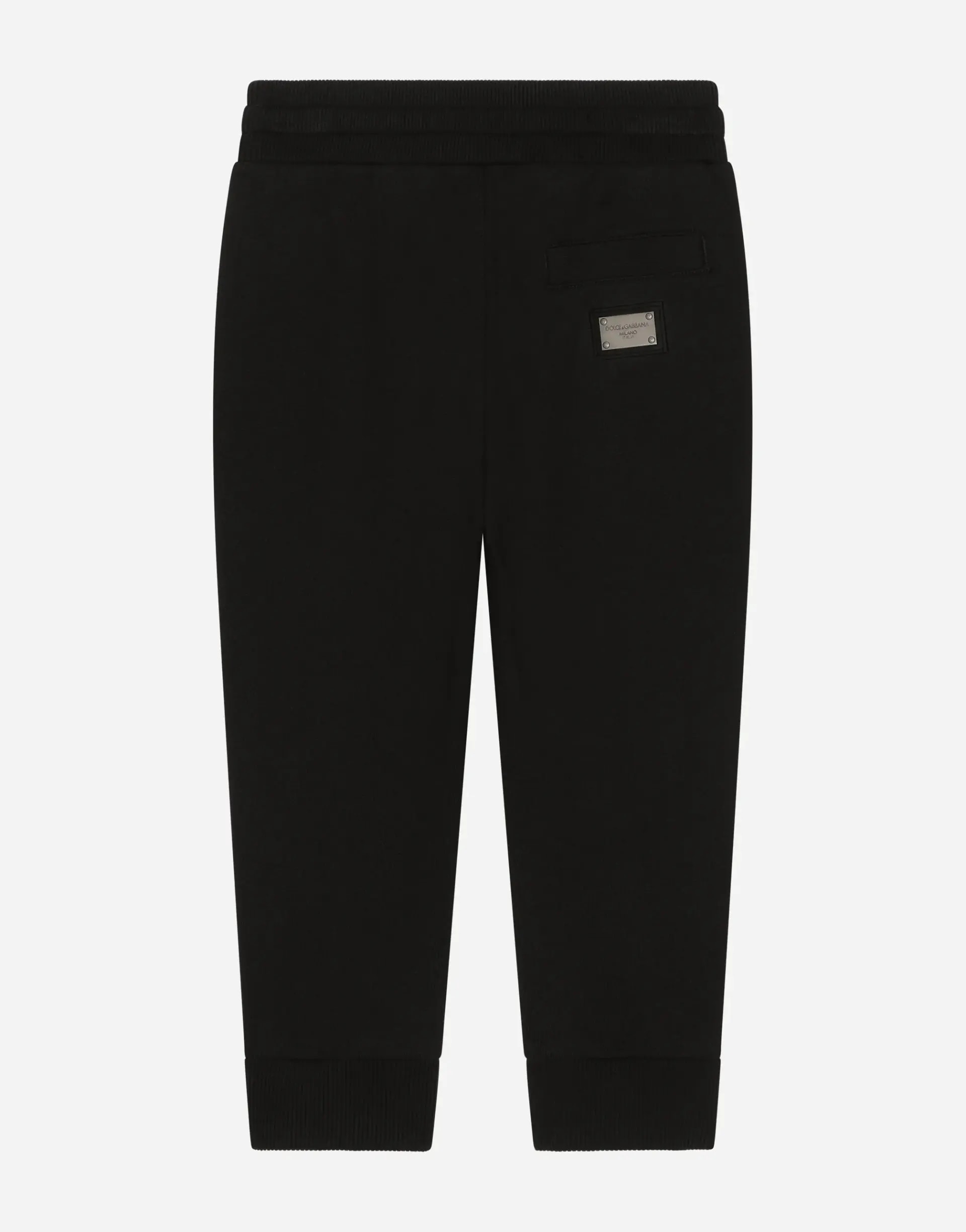 Dolce & Gabbana Kids dziecięce spodnie z polaru z plakietką logo DG