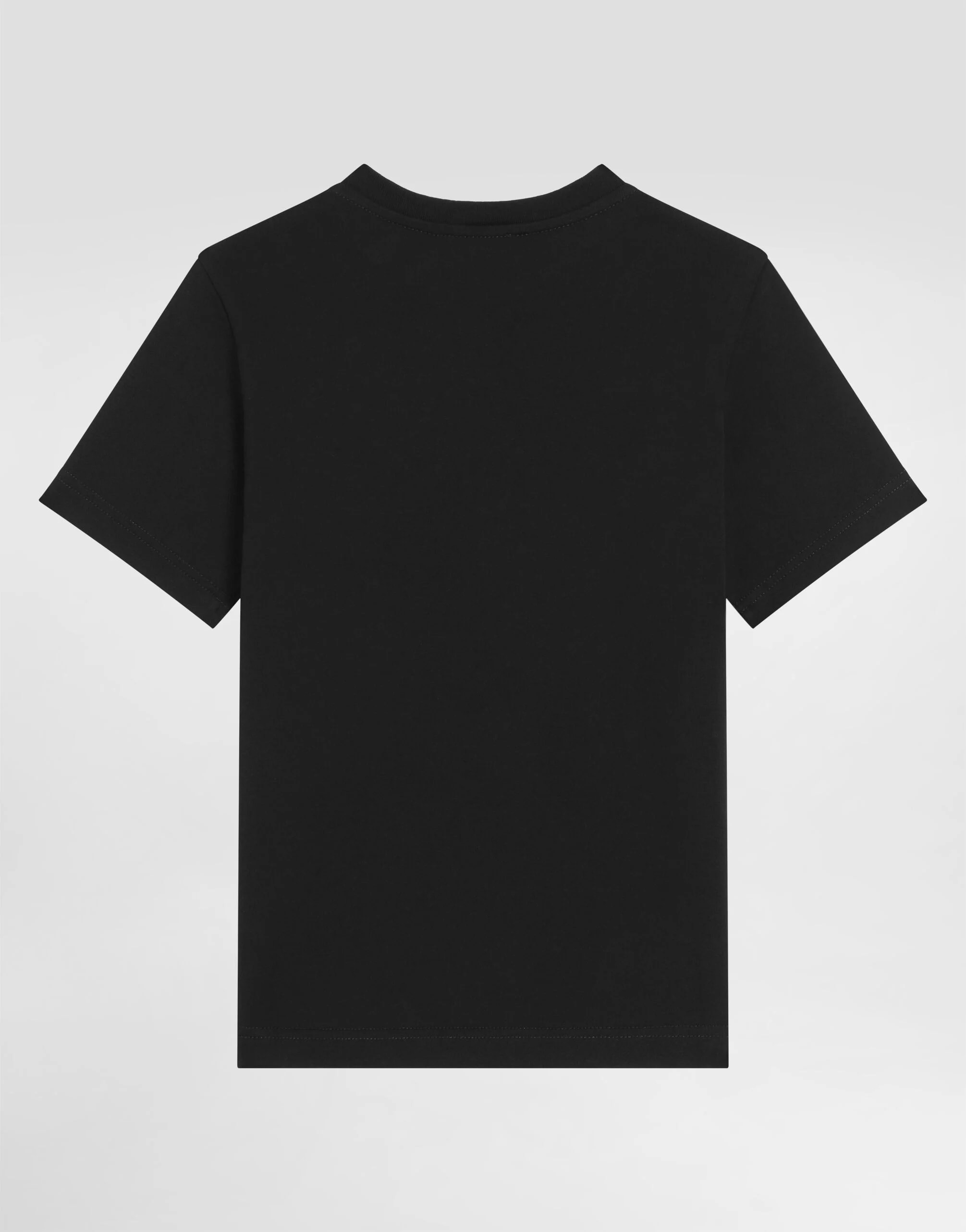 Bawełniany T-shirt Dolce & Gabbana Kids z naszywką z logo