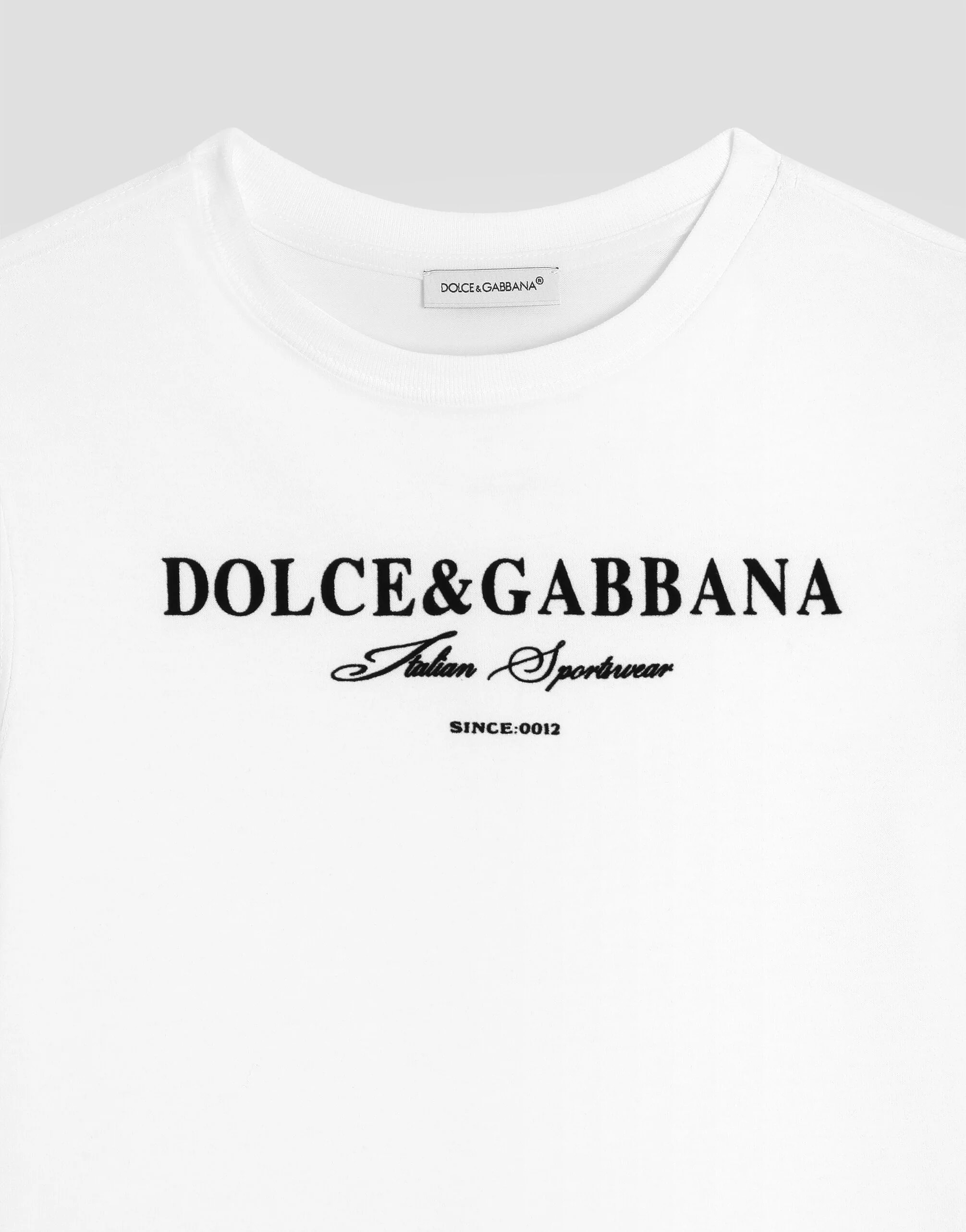 Dolce & Gabbana Kids Ikoniczna Biała Koszulka Jersey