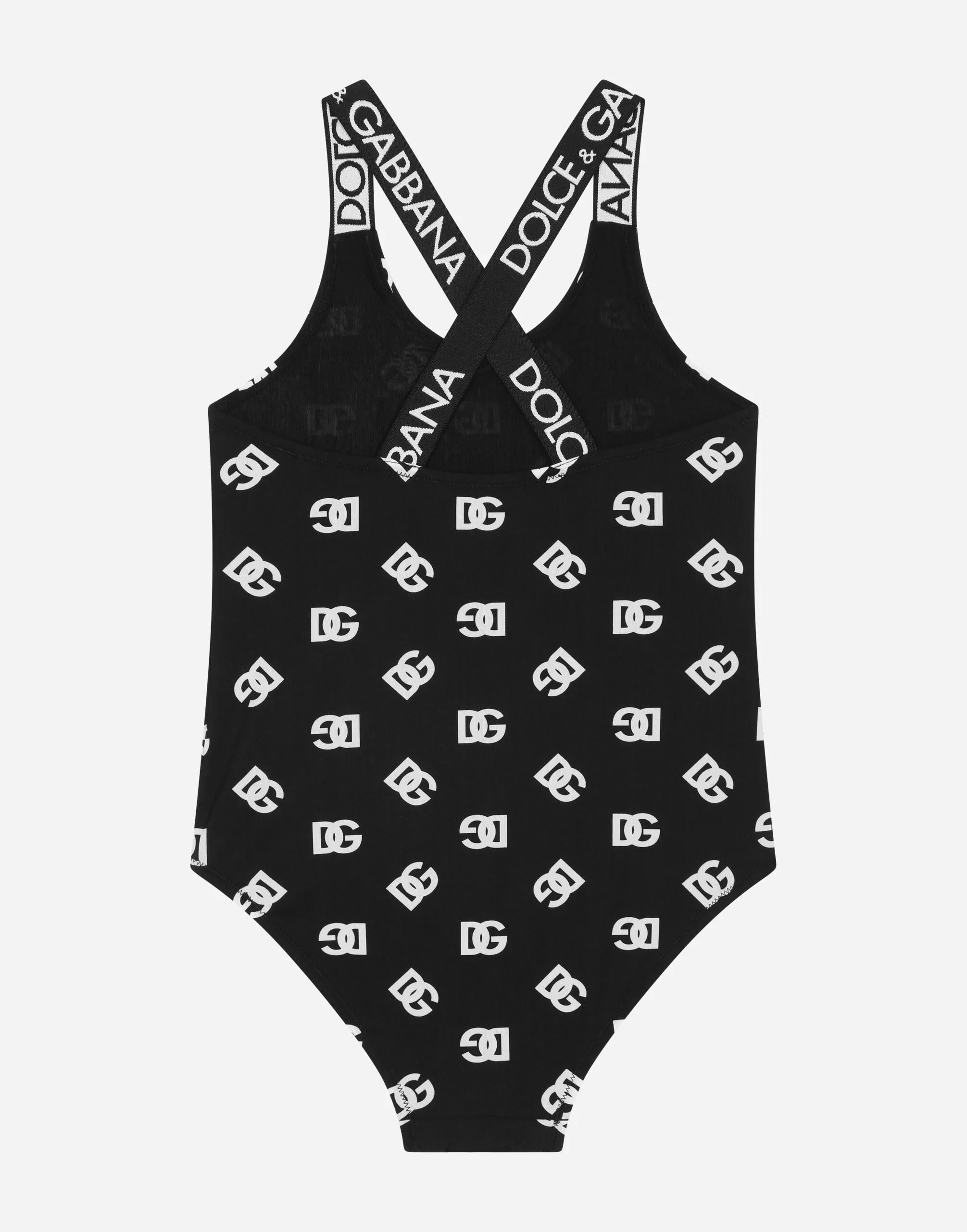 Dolce & Gabbana Kids dziecięcy kostium kąpielowy jednoczęściowy z nadrukiem logo DG