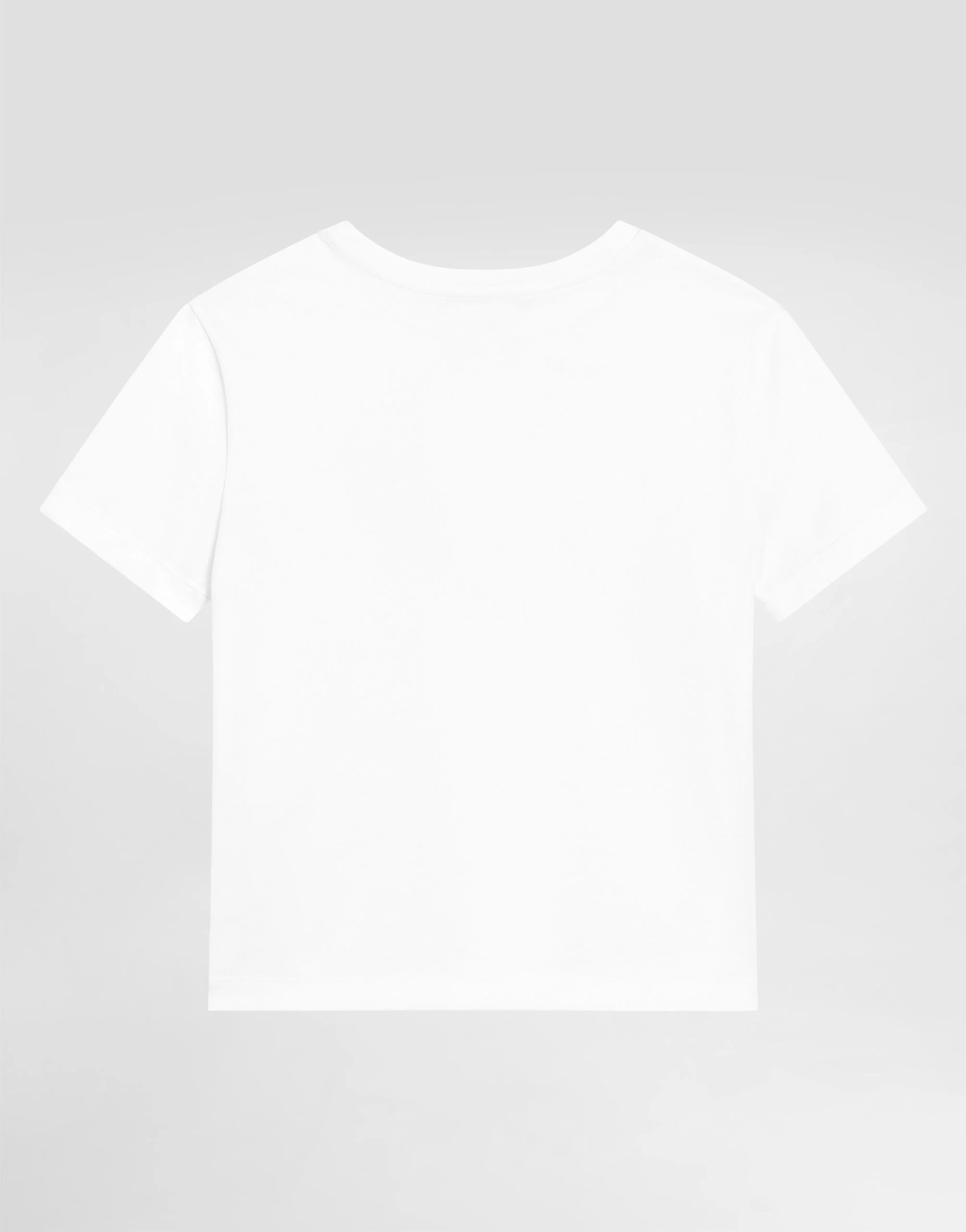 Bawełniany T-shirt Dolce & Gabbana Kids z naszywką DG w panterkę 
