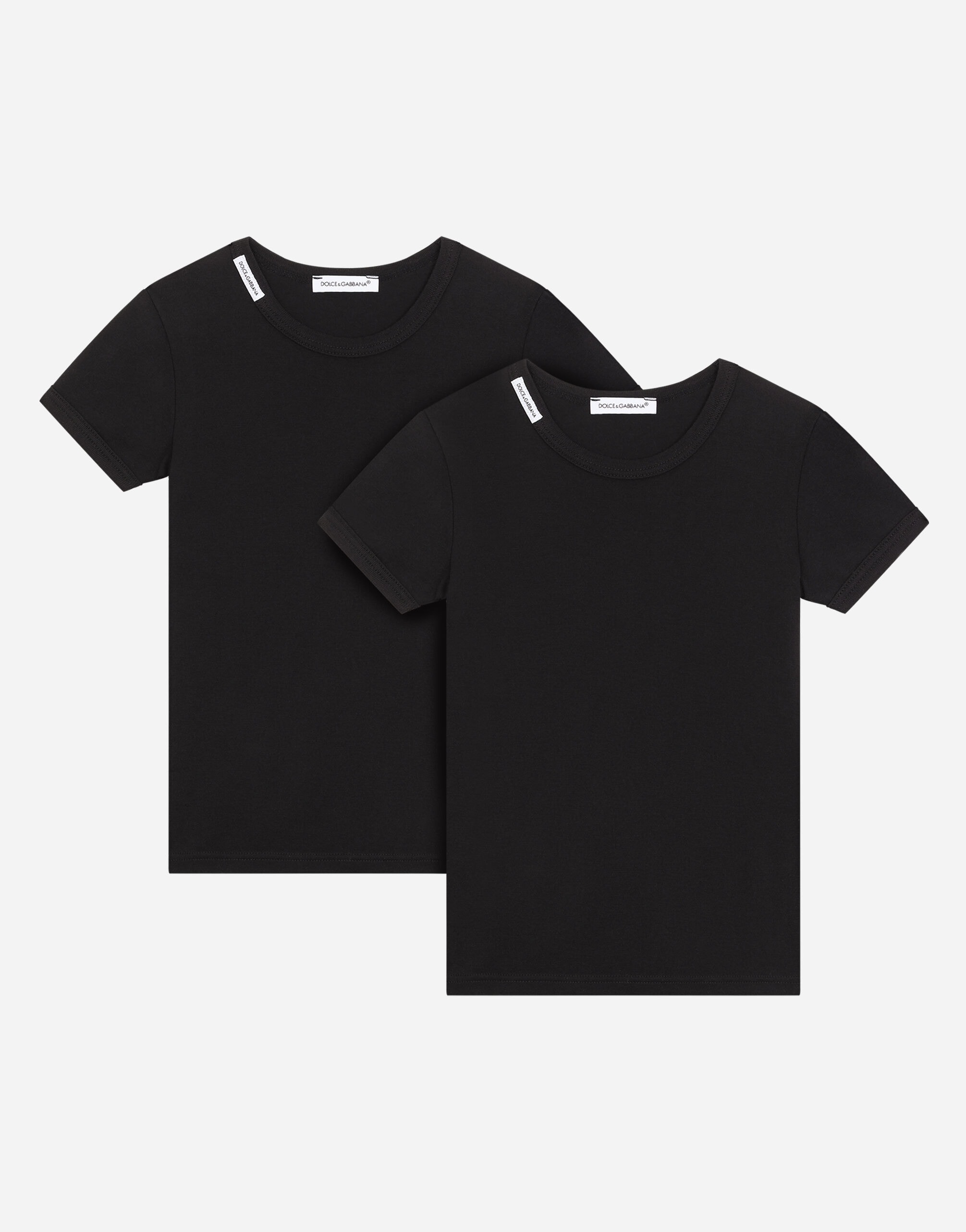 Dolce & Gabbana Kids Dziecięcy 2-pak koszulek z logo na kołnierzu