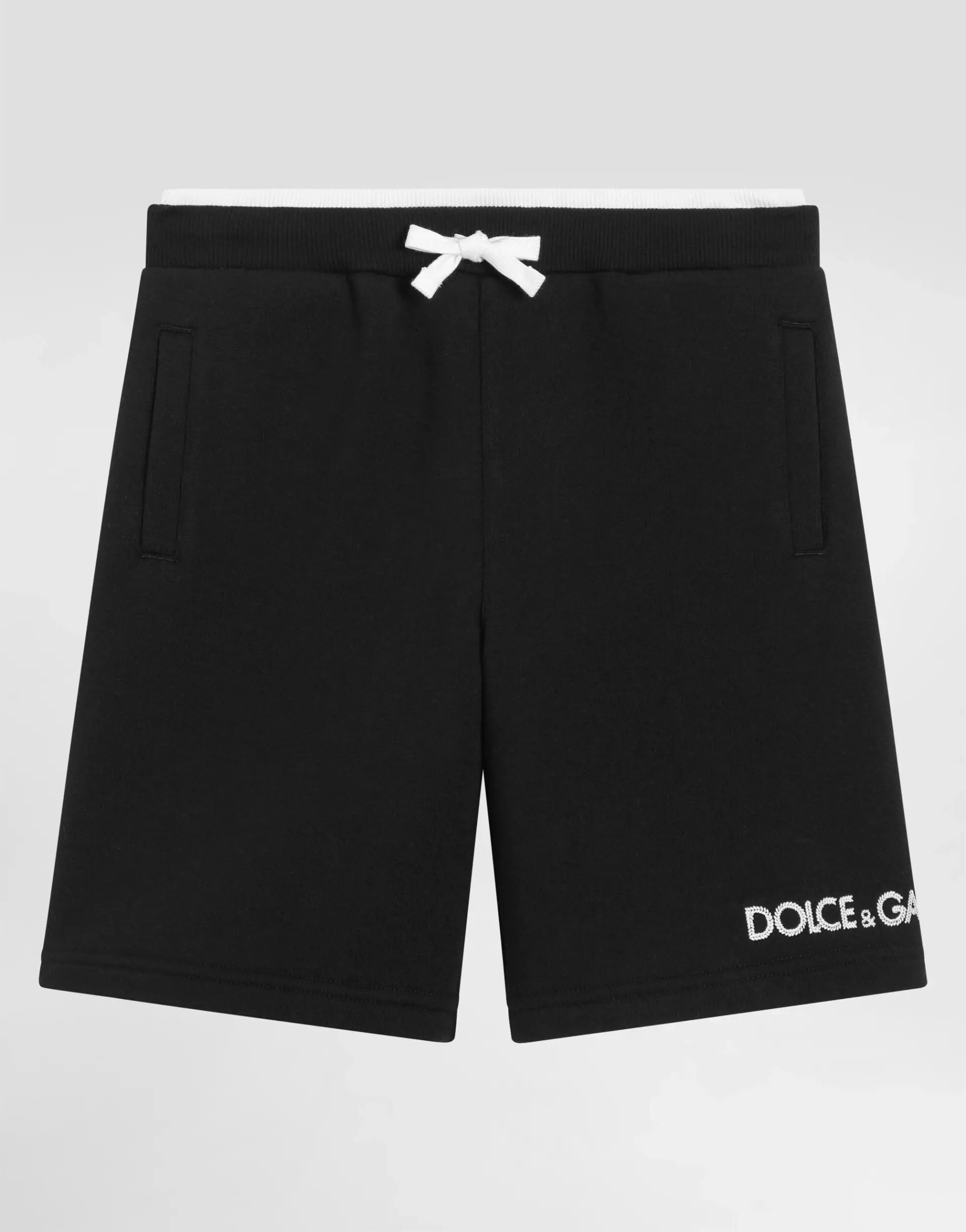 Dolce & Gabbana Kids Dziecięce sportowe szorty z polaru z haftem DG