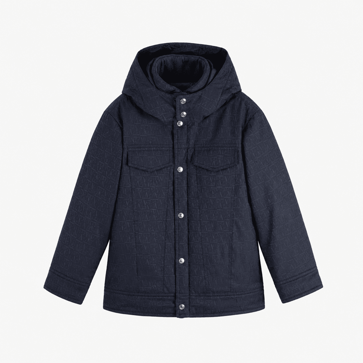 Emporio Armani Dziecięca kurtka z kapturem z żakardowym monogramem