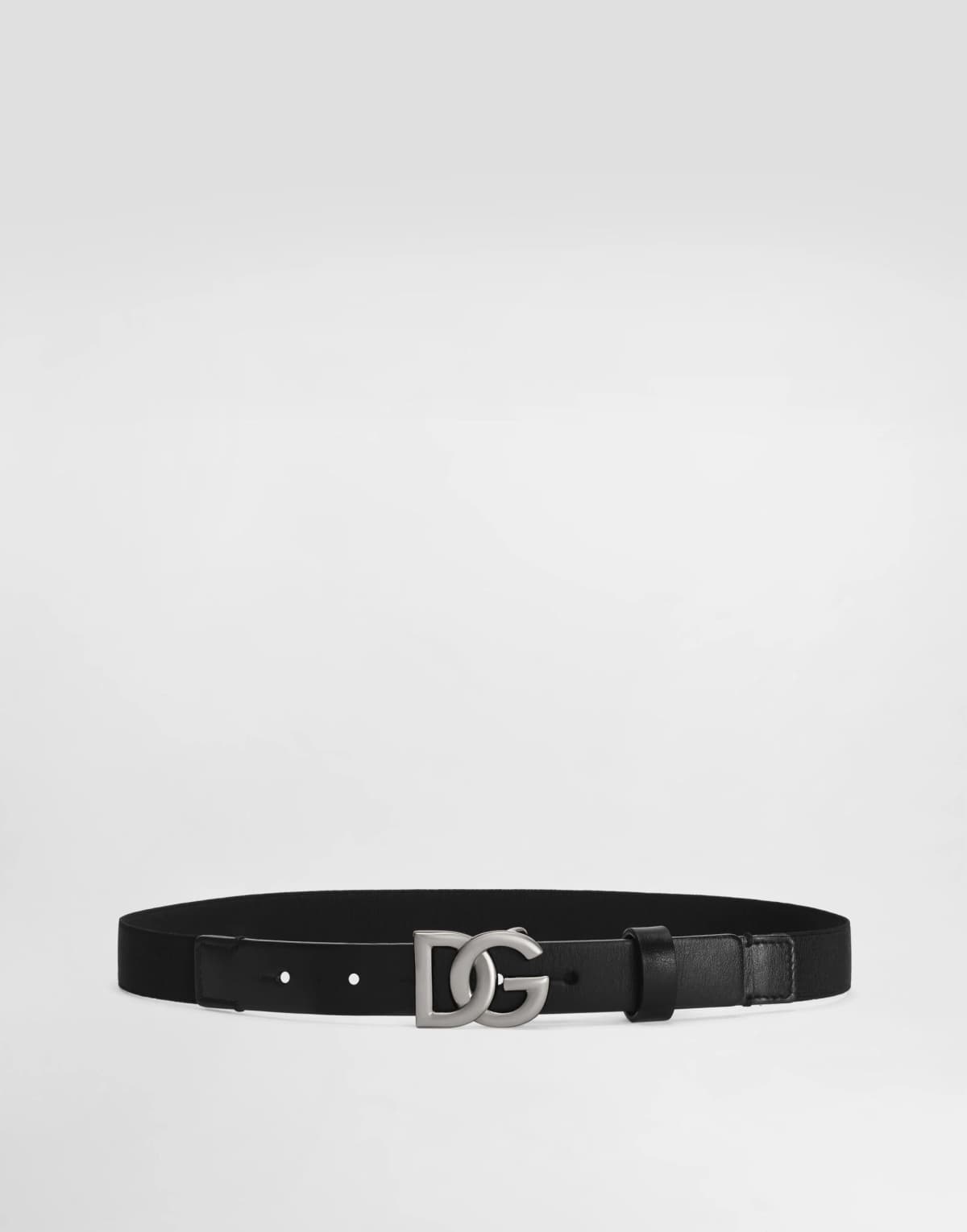 Dolce & Gabbana Kids Dziecięcy pasek z klamrą z skrzyżowanym logo DG