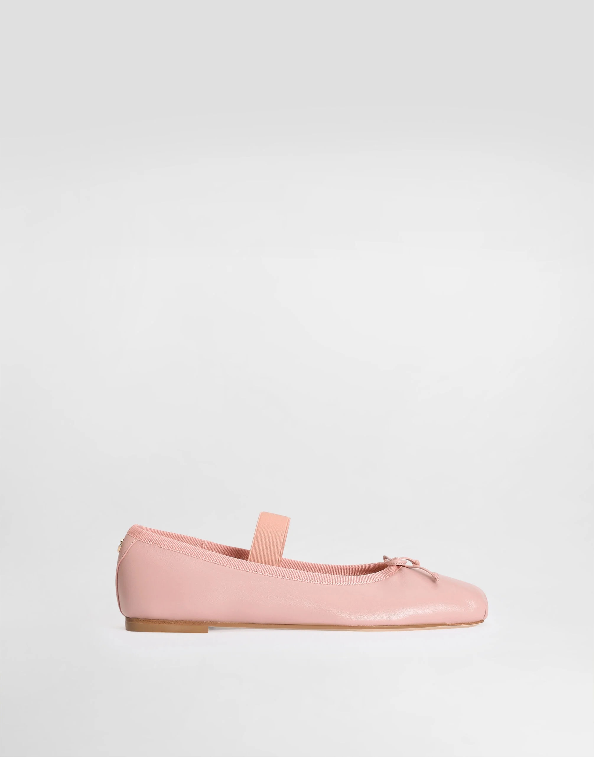 Skórzane baleriny Dolce & Gabbana Kids z kokardką ze wstążki