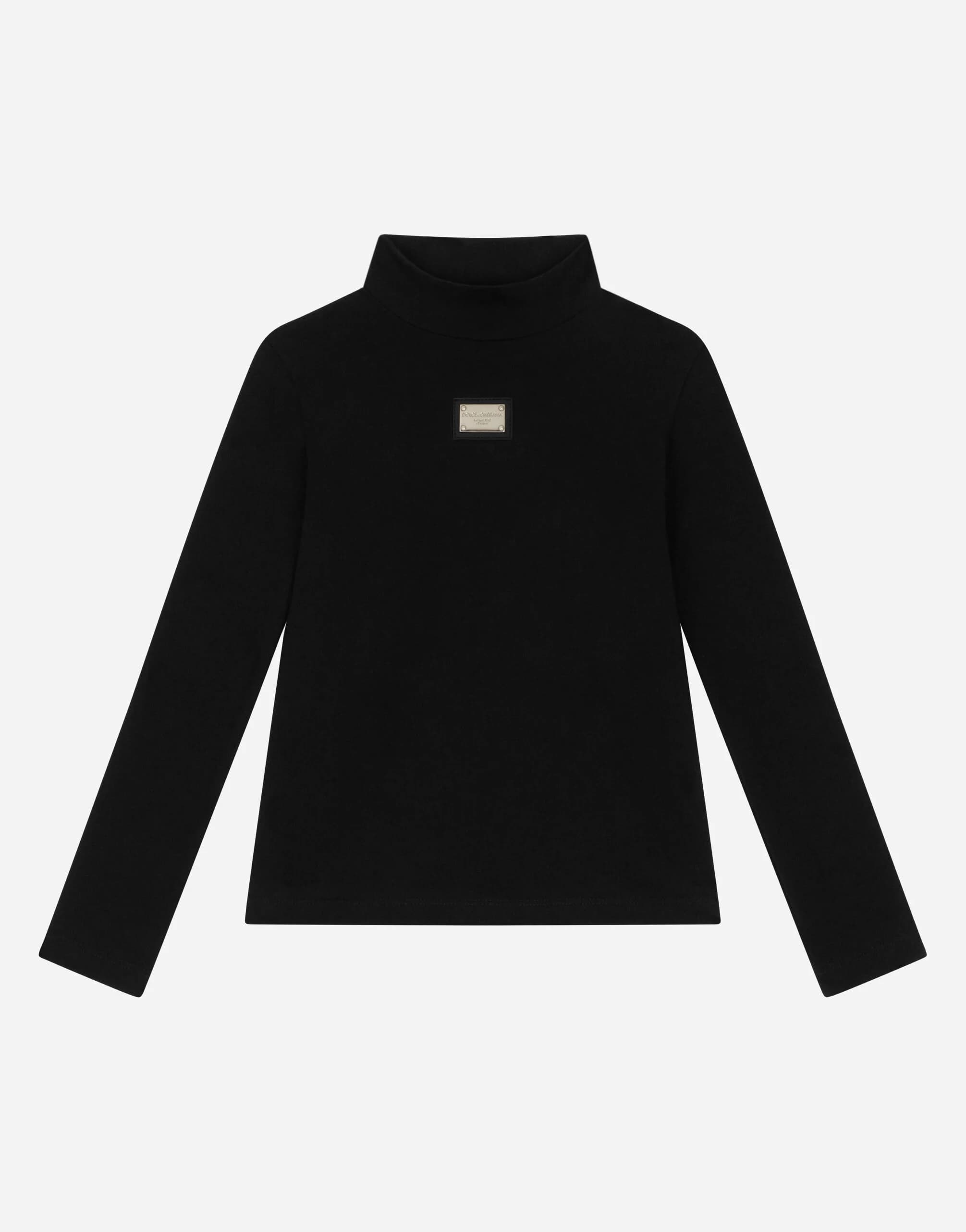 Bawełniany Golf Dolce & Gabbana Kids z haftowanym logo DG