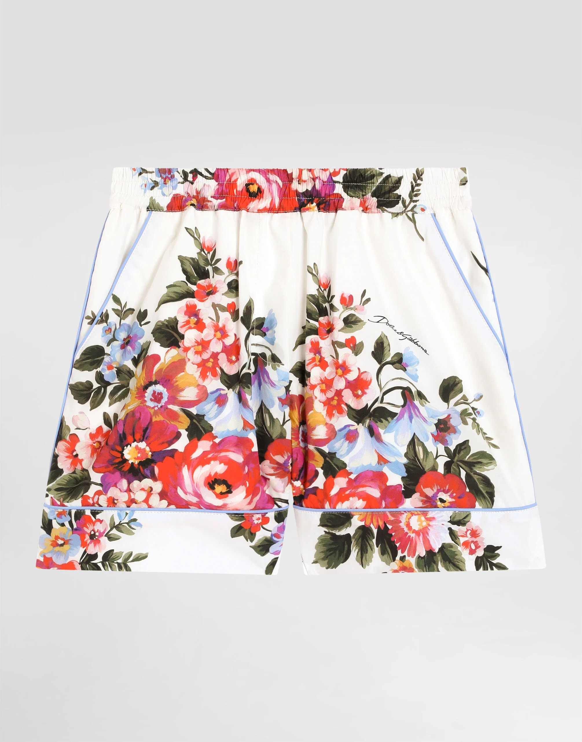 Szorty Dolce & Gabbana Kids z popeliny z nadrukiem w kwiaty