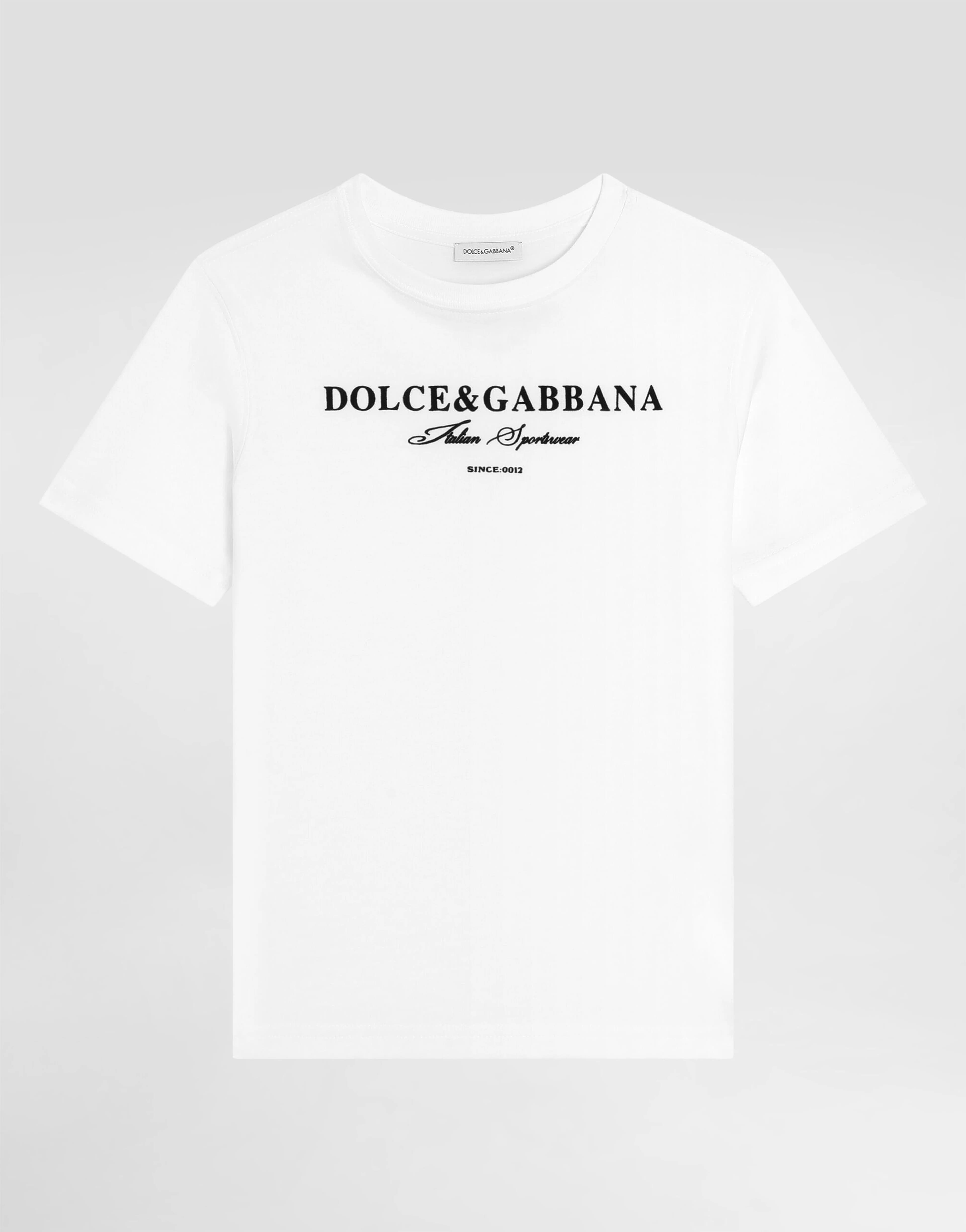 Dolce & Gabbana Kids Ikoniczna Biała Koszulka Jersey