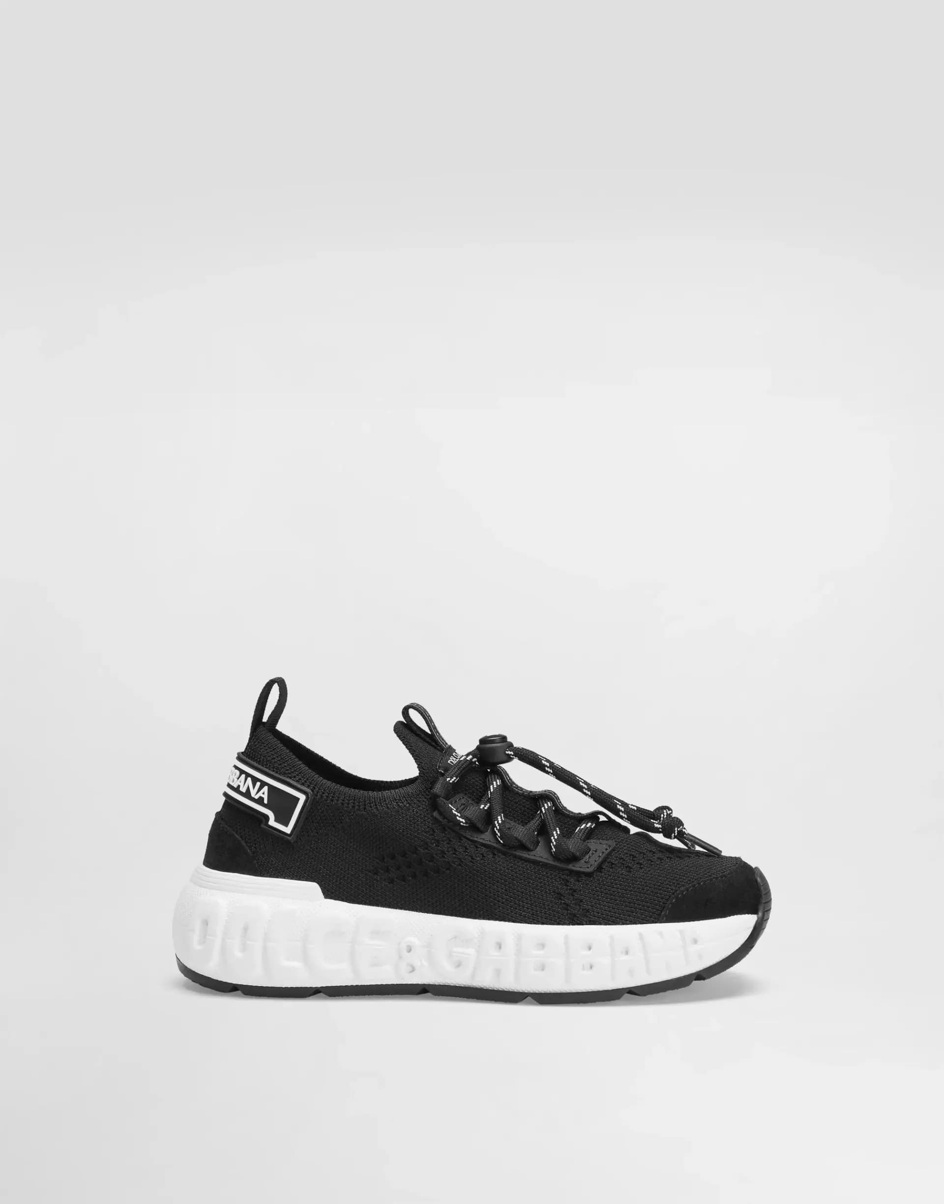 Dolce & Gabbana Kids dziecięce sneakersy z jerseyu i rozłupanej skóry cielęcej