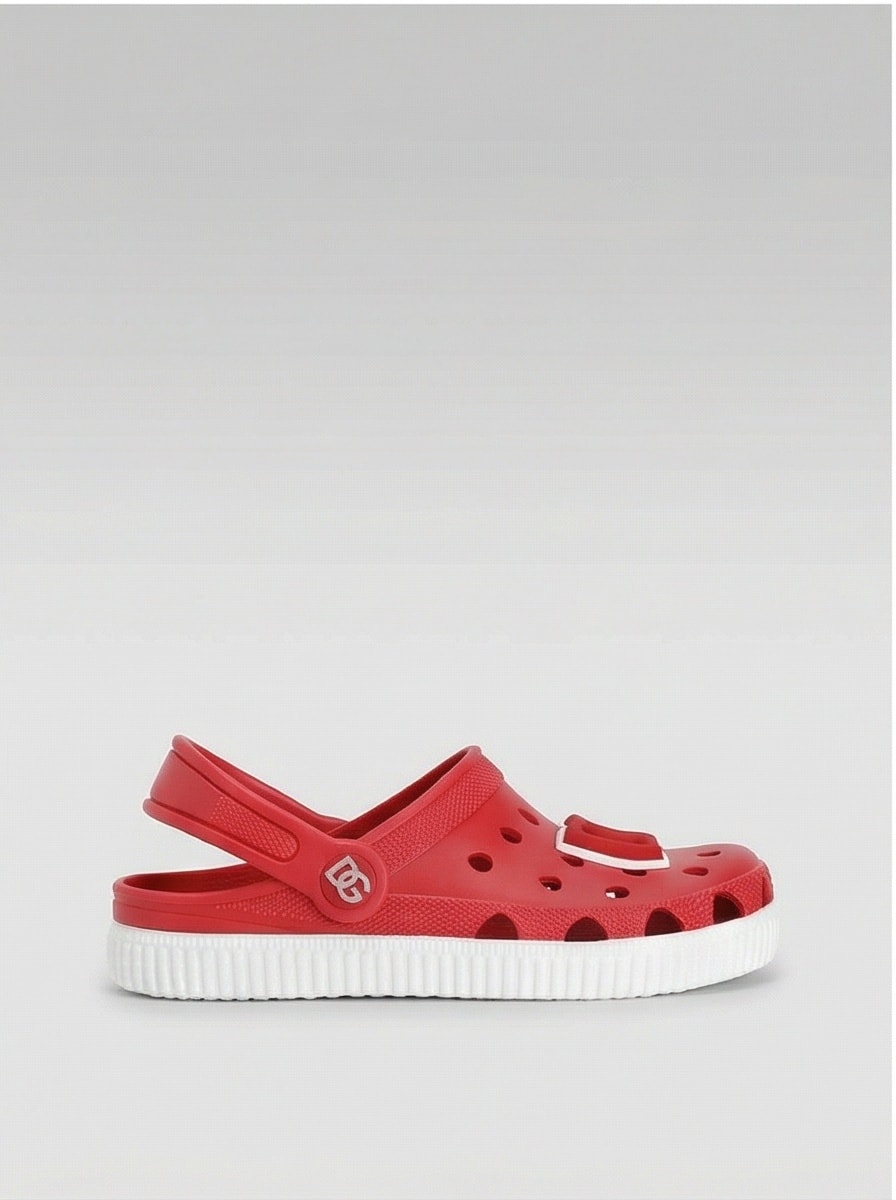 Dolce & Gabbana Kids Perforowane gumowe chodaki z logo DG