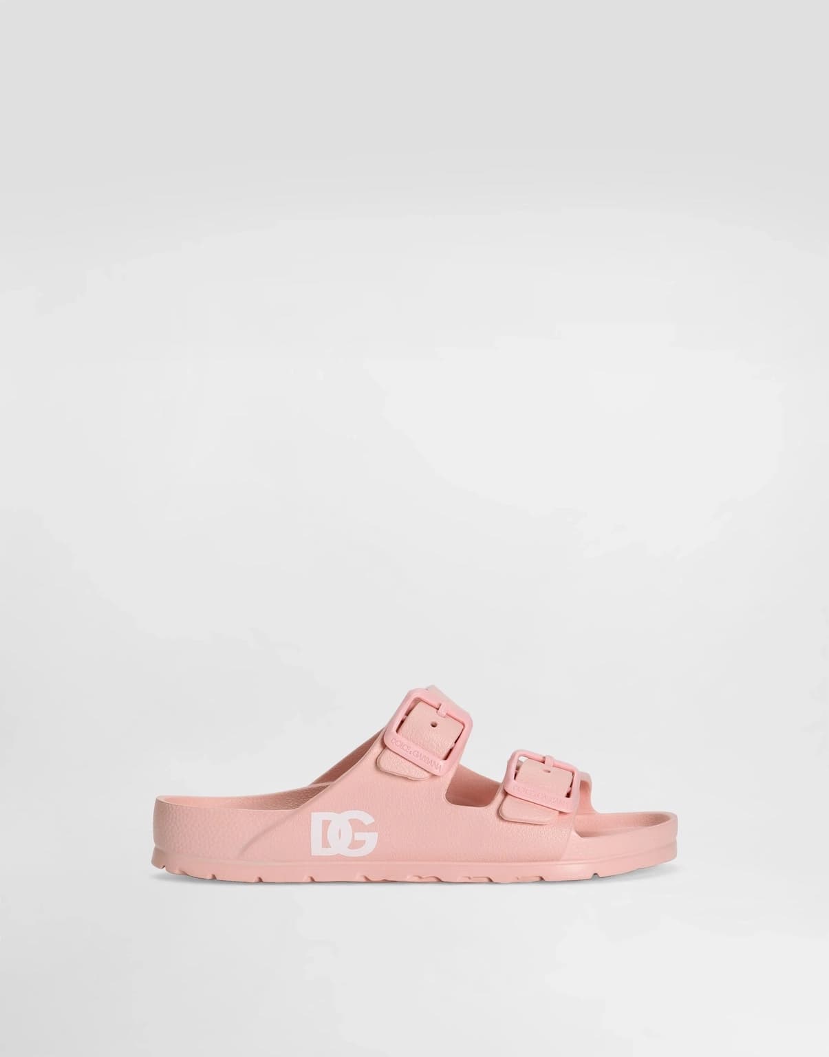 Gumowe klapki Dolce & Gabbana Kids z podwójną klamrą